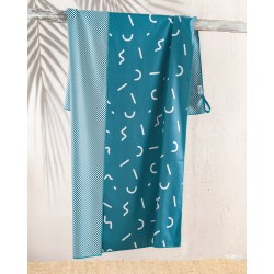 Πετσέτα Θαλάσσης Beach Towels Diffuse Petrol Micro Rythmos (90x160) 1Τεμ