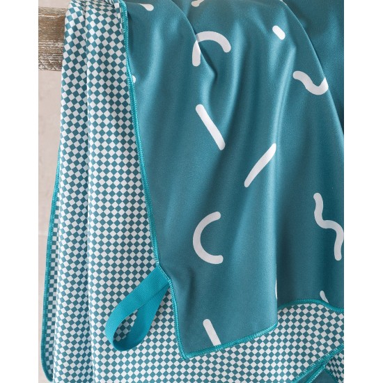 Πετσέτα Θαλάσσης Beach Towels Diffuse Petrol Micro Rythmos (90x160) 1Τεμ