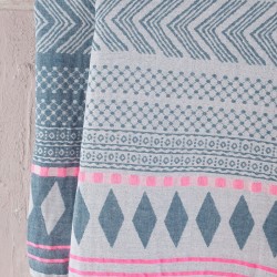 Πετσέτα Παρεό Beach Towels Tilda Blue-Fuchsia Cotton Rythmos (100x200) 1Τεμ