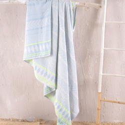 Πετσέτα Παρεό Beach Towels Tilda L.Blue-Yellow Cotton Rythmos (100x200) 1Τεμ