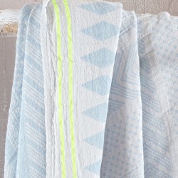 Πετσέτα Παρεό Beach Towels Tilda L.Blue-Yellow Cotton Rythmos (100x200) 1Τεμ