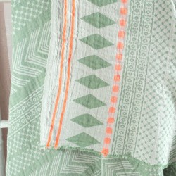 Πετσέτα Παρεό Beach Towels Tilda Green-Orange Cotton Rythmos (100x200) 1Τεμ