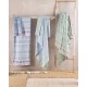 Πετσέτα Παρεό Beach Towels Tilda L.Blue-Yellow Cotton Rythmos (100x200) 1Τεμ