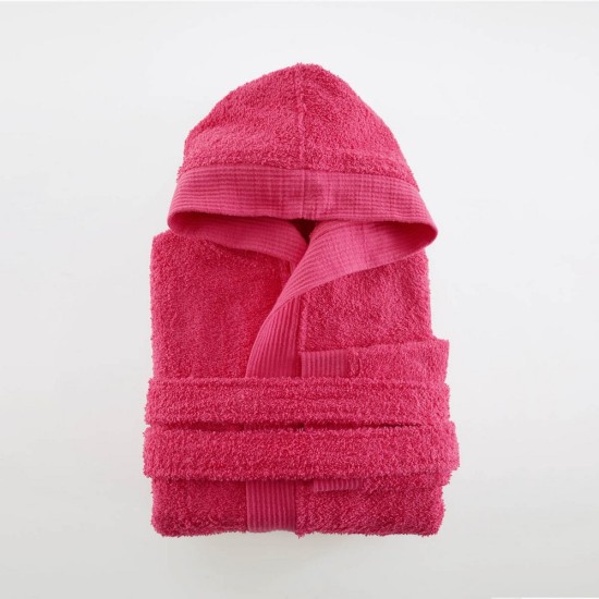 Μπουρνούζι Παιδικό Με Κουκούλα Bath Twist Fuchsia Cotton Rythmos 1Τεμ