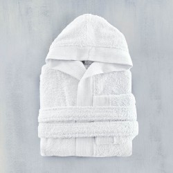 Μπουρνούζι Παιδικό Με Κουκούλα Bath Twist White Cotton Rythmos 1Τεμ