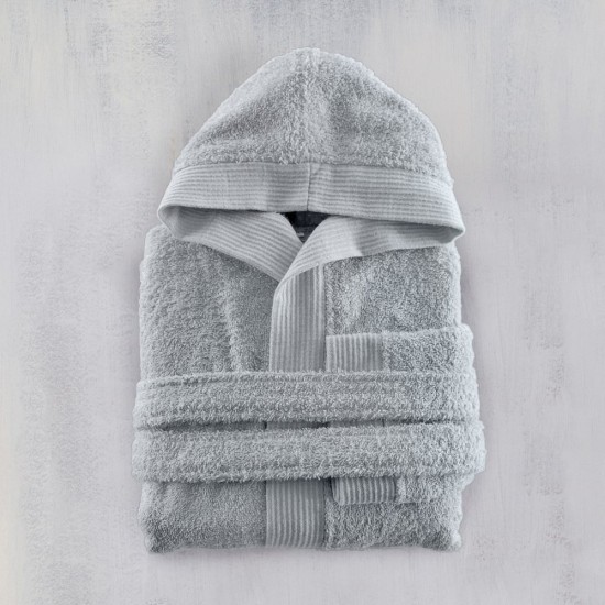 Μπουρνούζι Παιδικό Με Κουκούλα Bath Twist Grey Cotton Rythmos 1Τεμ