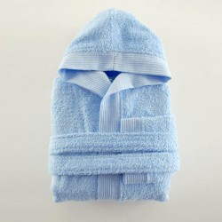 Μπουρνούζι Παιδικό Με Κουκούλα Bath Twist L.Blue Cotton Rythmos 1Τεμ