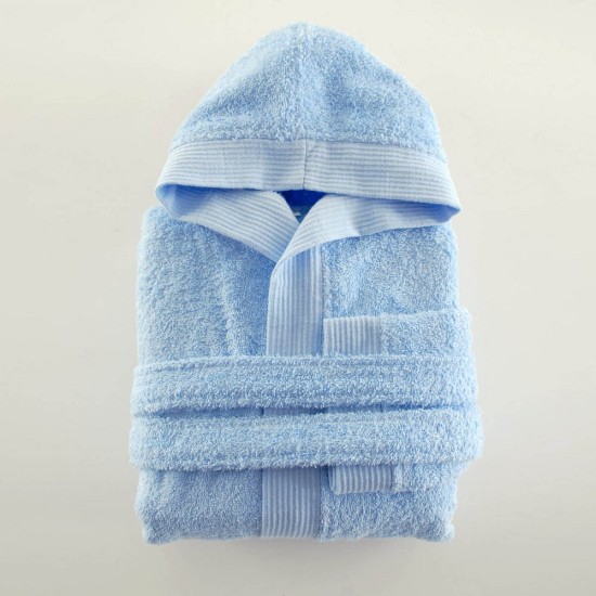 Μπουρνούζι Παιδικό Με Κουκούλα Bath Twist L.Blue Cotton Rythmos 1Τεμ Μπουρνούζι Παιδικό Με Κουκούλα Bath Twist L.Blue Cotton Rythmos 1Τεμ