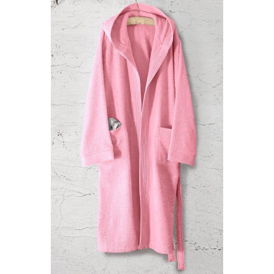 Μπουρνούζι Mε Κουκούλα Bath Amadeus Pink Cotton Rythmos 1Τεμ