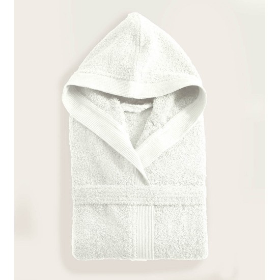 Μπουρνούζι Mε Κουκούλα Bath Amadeus White Cotton Rythmos 1Τεμ