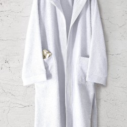 Μπουρνούζι Mε Κουκούλα Bath Amadeus White Cotton Rythmos 1Τεμ