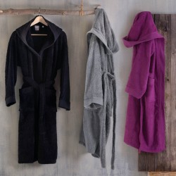 Μπουρνούζι Mε Κουκούλα Bath Amadeus Grey Cotton Rythmos 1Τεμ