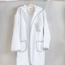 Μπουρνούζι Παιδικό Με Κουκούλα Bath Gabby White Cotton Rythmos 1Τεμ