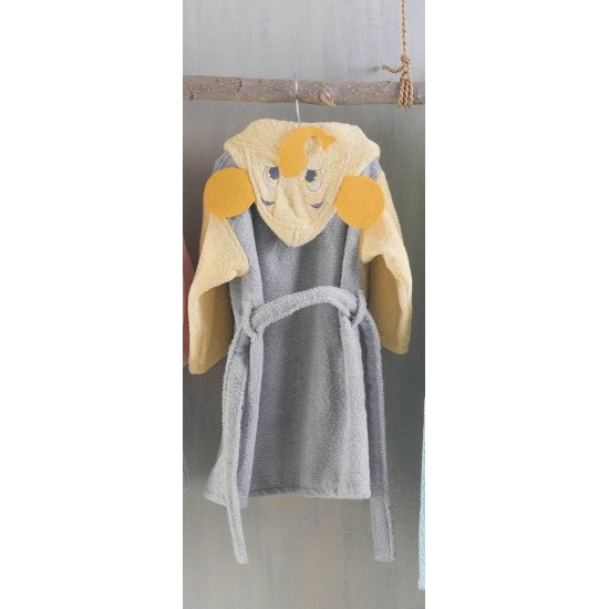 Μπουρνούζι Παιδικό Με Κουκούλα Bath Toto Yellow Cotton Rythmos 1Τεμ
