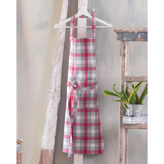Ποδιά Ολόσωμη Kitchen Check Red Cotton Rythmos (60x85) 1Τεμ