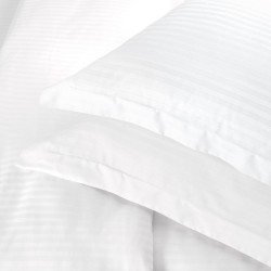 Σεντόνια Μονό Σετ Satin Stripes White 240TC CVC Rythmos (170x270) 3Τεμ