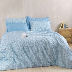Σεντόνια Μονά Σετ Nova Nala Blue Polycotton Rythmos (105x205+30 ) Με Λάστιχο 3Τεμ