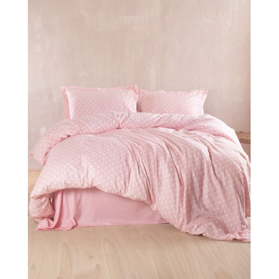 Σεντόνια Υπέρδιπλα Σετ Coquette Pink 200TC Satin Cotton Rythmos (240x260) 4Τεμ