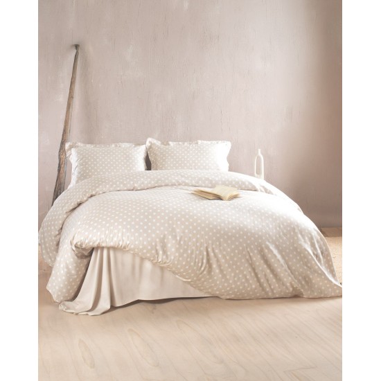 Κουβερλί Υπέρδιπλο Σετ Coquette Beige 200TC Satin Cotton Rythmos (220x240) 3Τεμ