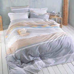 Σεντόνια Φανελένια Υπέρδιπλα Σετ Flannel Jesse Grey Cotton Rythmos (165x205+25 ) Με Λάστιχο 4Τεμ