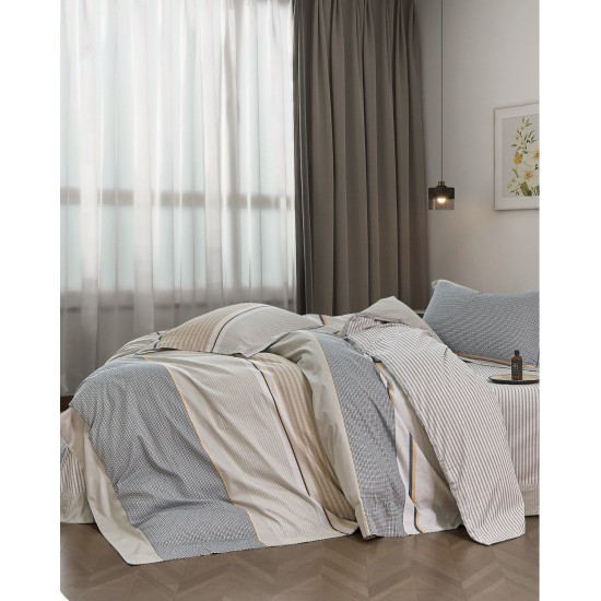 Κουβερλί Υπέρδιπλο Σετ Status Timothy 230TC Satin Cotton Rythmos (235x250) 3Τεμ