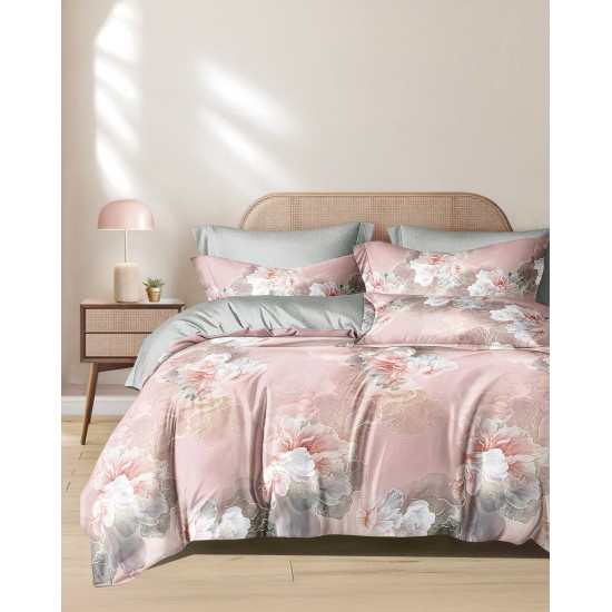 Σεντόνια Υπέρδιπλα Σετ Spirit Kiku 200TC Satin Cotton Rythmos (230x260) 4Τεμ