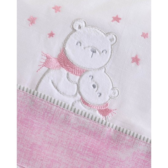Σεντόνια Βρεφικά Κούνιας Σετ Newborn Snowball Pink Cotton Rythmos (100x160) 3Τεμ Σεντόνια Βρεφικά Κούνιας Σετ Newborn Snowball Pink Cotton Rythmos (100x160) 3Τεμ