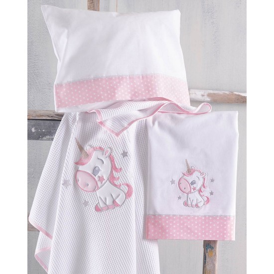 Σεντόνια Βρεφικά Κούνιας Σετ Newborn Dash Pink Cotton Rythmos (100x160) 3Τεμ Σεντόνια Βρεφικά Κούνιας Σετ Newborn Dash Pink Cotton Rythmos (100x160) 3Τεμ