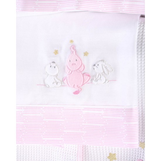 Σεντόνια Βρεφικά Κούνιας Σετ Elephant Friends Pink Cotton Rythmos (100x160) 3Τεμ Σεντόνια Βρεφικά Κούνιας Σετ Elephant Friends Pink Cotton Rythmos (100x160) 3Τεμ