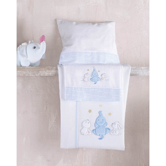 Σεντόνια Βρεφικά Φανελένια Κούνιας Σετ Elephant Friends L.Blue Cotton Rythmos (100x160) 3Τεμ Σεντόνια Βρεφικά Φανελένια Κούνιας Σετ Elephant Friends L.Blue Cotton Rythmos (100x160) 3Τεμ