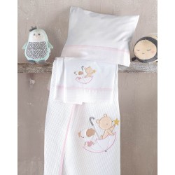 Σεντόνια Βρεφικά Φανελένια Κούνιας Σετ Ubrella Flight Pink Cotton Rythmos (100x160) 3Τεμ Σεντόνια Βρεφικά Φανελένια Κούνιας Σετ Ubrella Flight Pink Cotton Rythmos (100x160) 3Τεμ