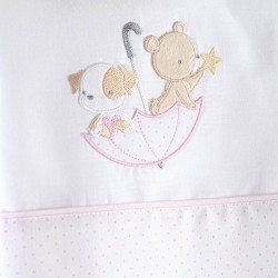 Σεντόνια Βρεφικά Κούνιας Σετ Ubrella Flight Pink Cotton Rythmos (100x160) 3Τεμ Σεντόνια Βρεφικά Κούνιας Σετ Ubrella Flight Pink Cotton Rythmos (100x160) 3Τεμ