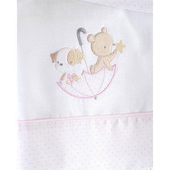 Σεντόνια Βρεφικά Κούνιας Σετ Ubrella Flight Pink Cotton Rythmos (100x160) 3Τεμ Σεντόνια Βρεφικά Κούνιας Σετ Ubrella Flight Pink Cotton Rythmos (100x160) 3Τεμ