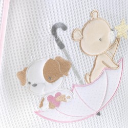 Κουβέρτα Πικέ Κούνιας Ubrella Flight Pink Cotton Rythmos (120x150) 1Τεμ