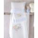 Σεντόνια Βρεφικά Φανελένια Κούνιας Σετ Bye Bye L.Blue Cotton Rythmos (100x160) 3Τεμ