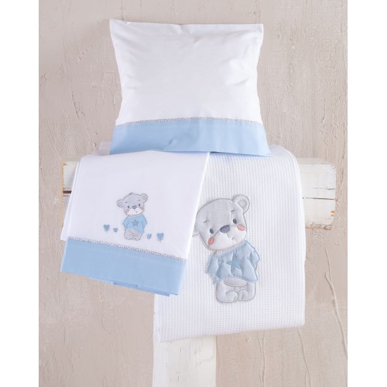 Κουβέρτα Πικέ Βρεφική Με Κέντημα Κούνιας Newborn Booby Blue Cotton Rythmos (120x150) 1Τεμ Κουβέρτα Πικέ Βρεφική Με Κέντημα Κούνιας Newborn Booby Blue Cotton Rythmos (120x150) 1Τεμ