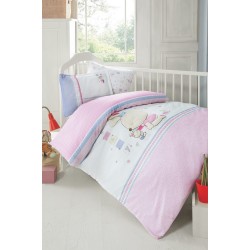 Σεντόνια Βρεφικά Κούνιας Σετ Bebe Minnie Cotton Rythmos (100x150) 3Τεμ