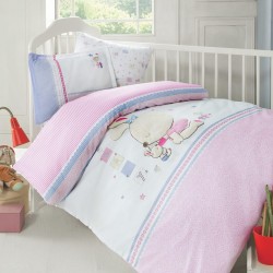 Σεντόνια Βρεφικά Κούνιας Σετ Bebe Minnie Cotton Rythmos (100x150) 3Τεμ