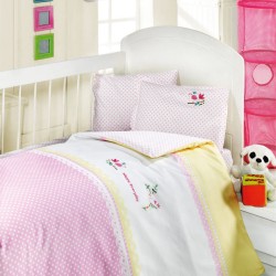 Σεντόνια Βρεφικά Κούνιας Σετ Bebe Birdy Cotton Rythmos (100x150) 3Τεμ