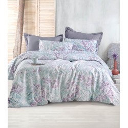 Σεντόνια Υπέρδιπλα Σετ Next Elein Green-Mauve Polycotton Rythmos (230x260) 4Τεμ