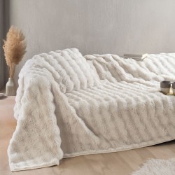 Ριχτάρι Τριθέσιου Rabbit Beige Με Αντιολισθητικό Rythmos (180x280) 1Τεμ