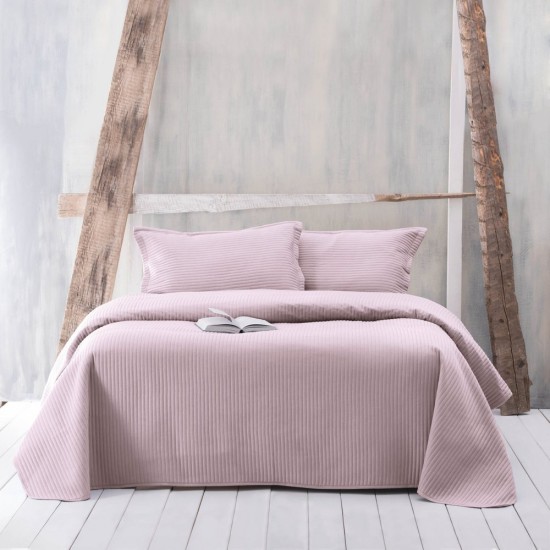 Κουβερλί Υπέρδιπλο Σετ Coverlets Jazz Πούδρα Microsatin Rythmos (220x240) 3Τεμ