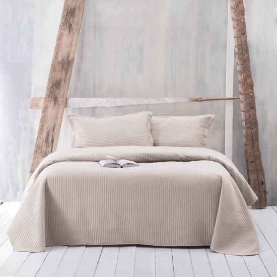 Κουβερλί Μονό Σετ Coverlet Jazz Beige Micosatin Rythmos (160x240) 2Τεμ