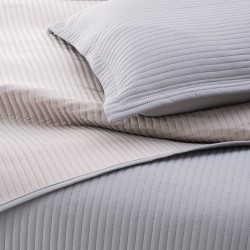Κουβερλί Υπέρδιπλο Σετ Coverlet Jazz Double Face Grey-Beige Micosatin Rythmos (220x240) 3Τεμ