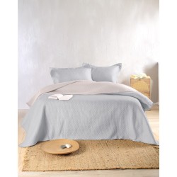 Κουβερλί Υπέρδιπλο Σετ Allure Beige-Grey Double Face Microsatin Rythmos (220x240) 3Τεμ