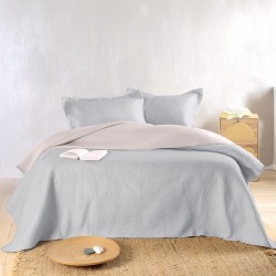 Κουβερλί Υπέρδιπλο Σετ Allure Beige-Grey Double Face Microsatin Rythmos (220x240) 3Τεμ