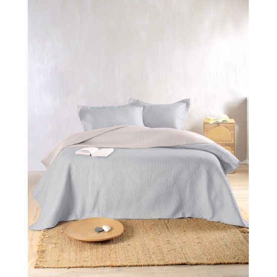 Κουβερλί Μονό Σετ Allure Beige-Grey Double Face Microsatin Rythmos (160x240) 2Τεμ