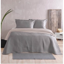 Κουβερλί Υπέρδιπλο Σετ Alloure 02 Double Face Grey-Beige Micro Rythmos (220x240) 3Τεμ