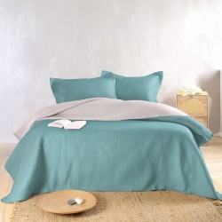 Κουβερλί Υπέρδιπλο Σετ Allure Petrol-Beige Double Face Microsatin Rythmos (220x240) 3Τεμ