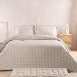 Κουβερλί Υπέρδιπλο Σετ Tener Beige Microsatin Rythmos (220x240) 3Τεμ